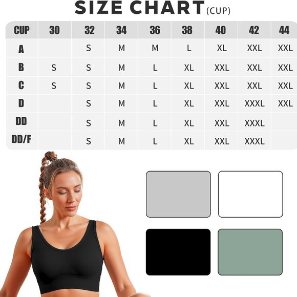 Comfortable Padded Racerback Sports Bras for High-Intensity Workouts - 3 Pack - Picture 7 of 7